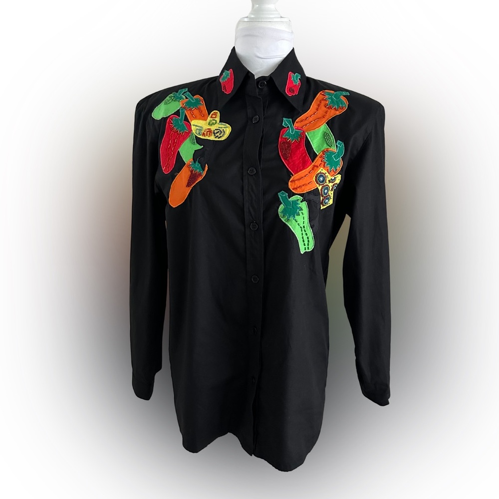 90's Harbour View Hot Pepper Button Down I Size 10